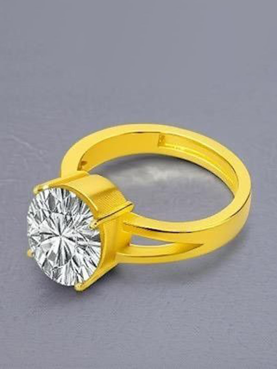 MISSILE Gold-Plated Artificial Stones Studded Ring