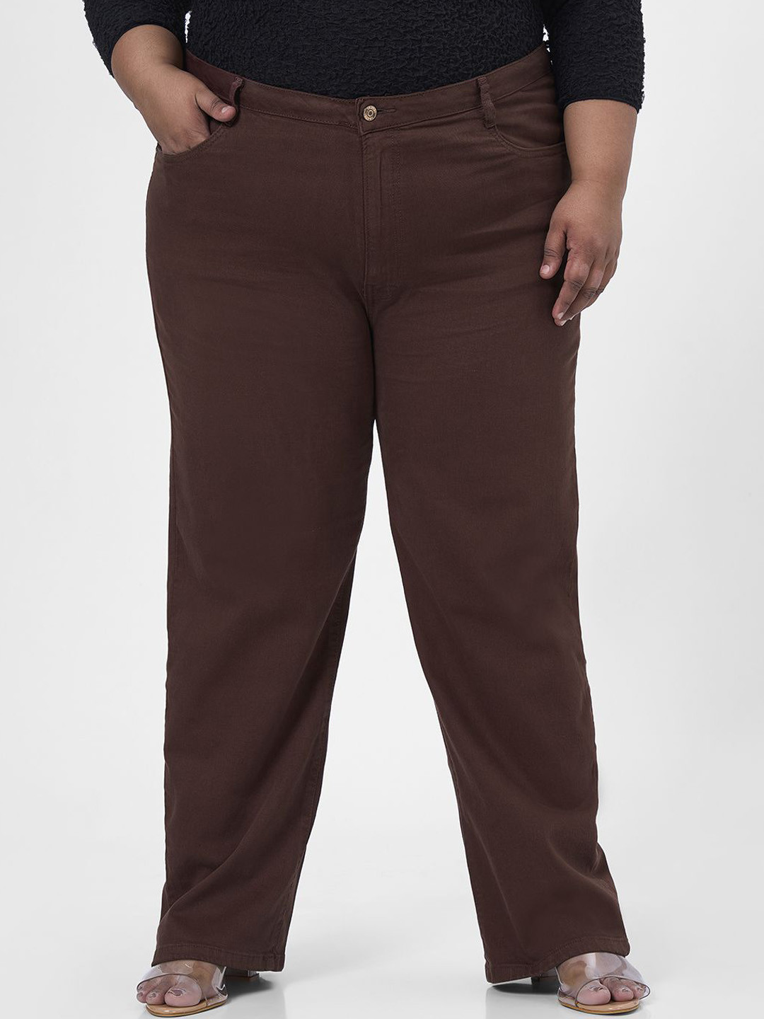 Kraus Jeans Women Plus Size Straight Fit High-Rise Jeans