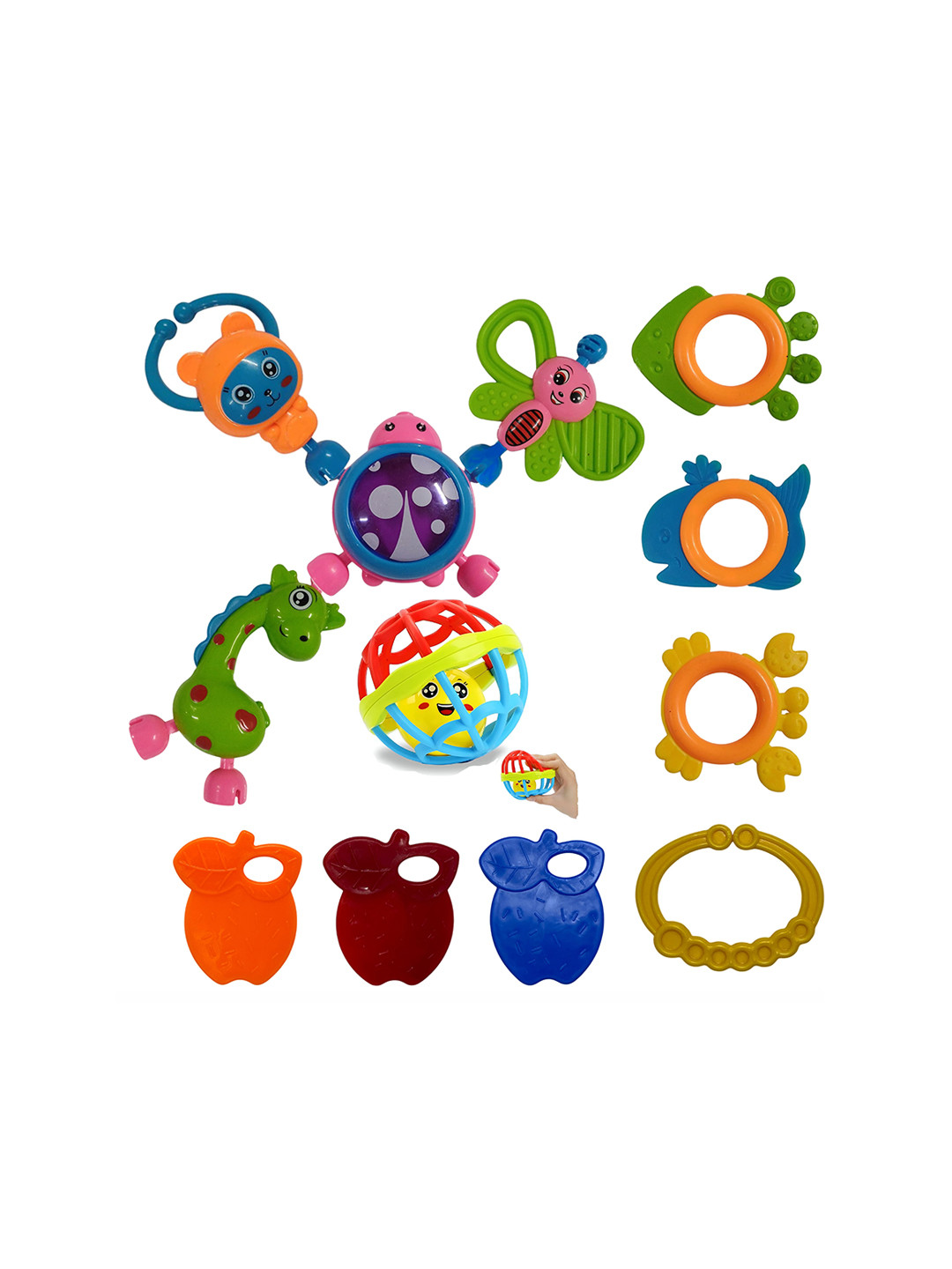 TODDLERS BUDDY Kids Set of 10 BPA Free Rattle Learning and Development Toys