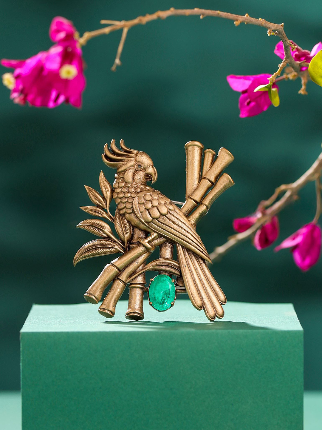 COSA NOSTRAA Men Royal Parrot Statement Brooch