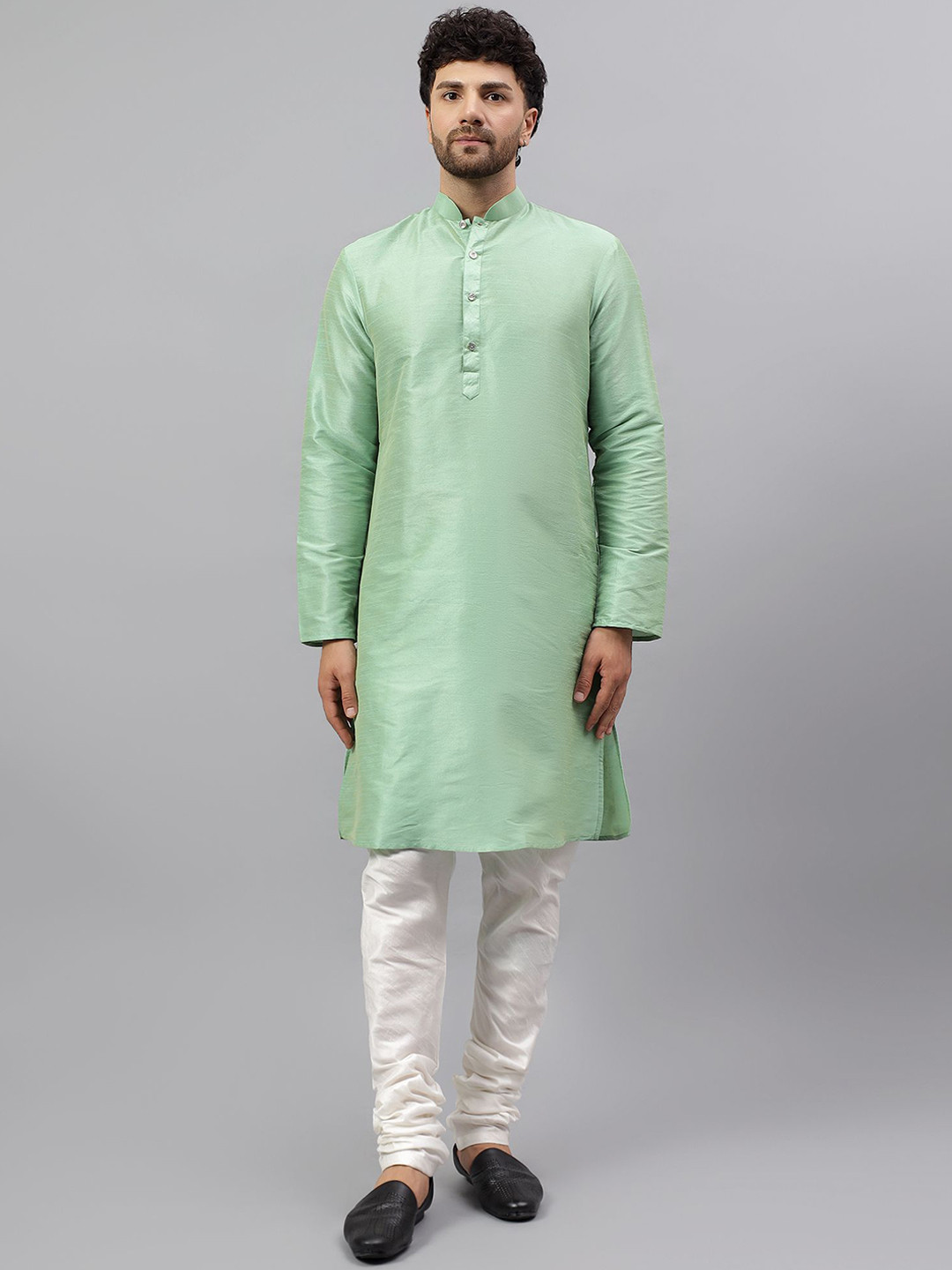 Latest Chikan Garments Men Solid Kurta with Churidar