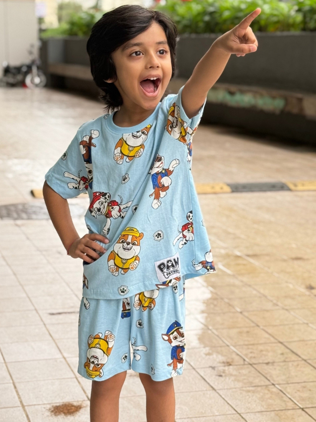 Nap Chief Kids Unisex Paw Patrol Classic Pattern Printed Pure Cotton T-Shirt With Shorts