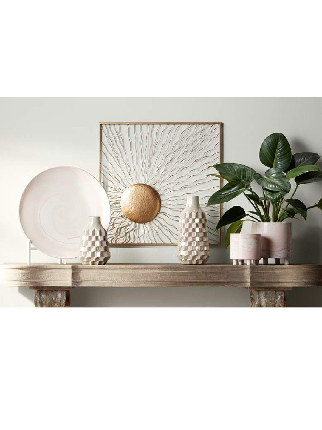 Urban Hamlet Gold-Toned Single Piece Metal Abstract Wall Photographs