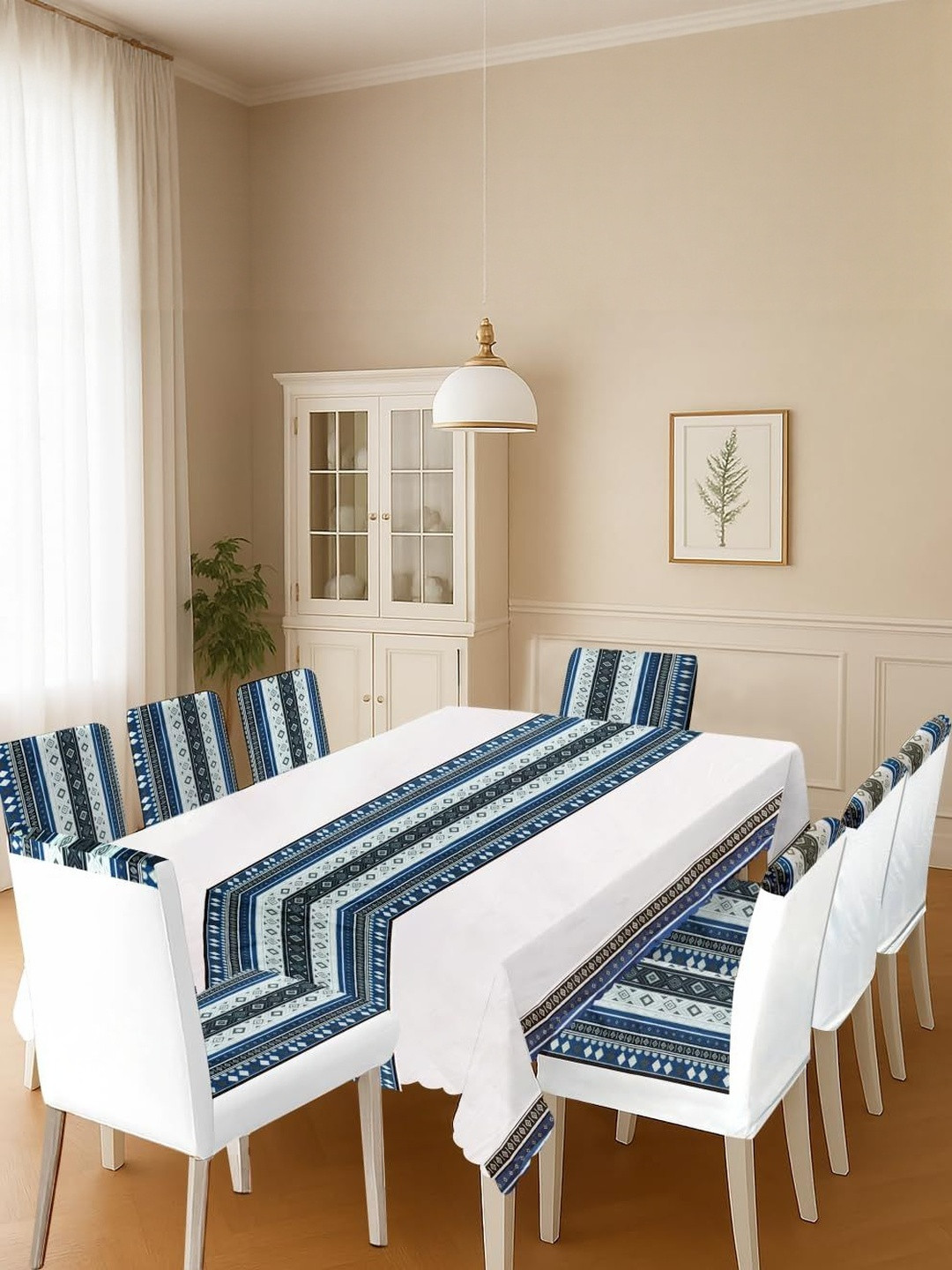 Stylista Multicoloured Set of 8 Seater With Table Cover