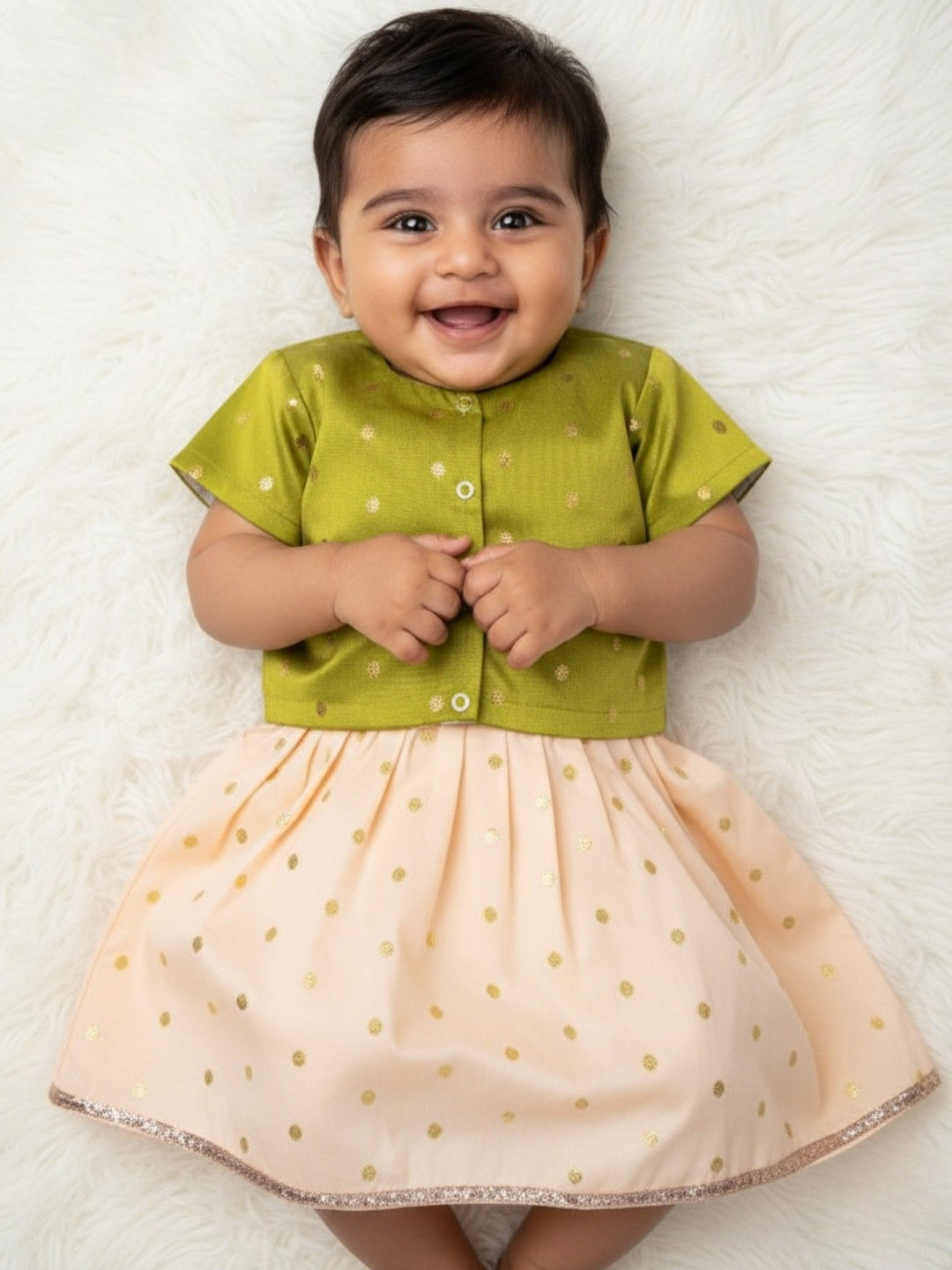 Sangria Girls Off White Lehenga Set