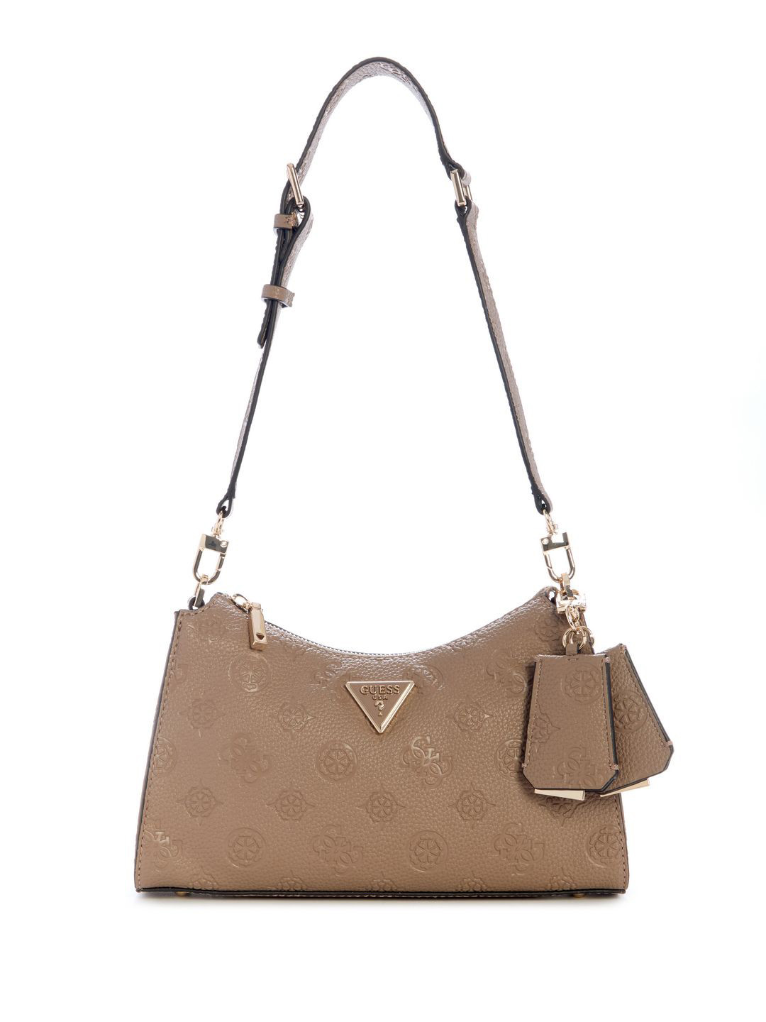 GUESS Brand Logo Detachable Strap Structured Shoulder Bag