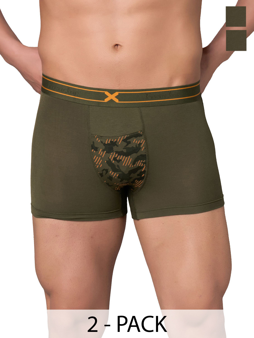 FRENCHIE Pack Of 2 Printed Moisture Wicking Trunks FR-MI-TR-SIN-1X5-BOLIV-S-PO2