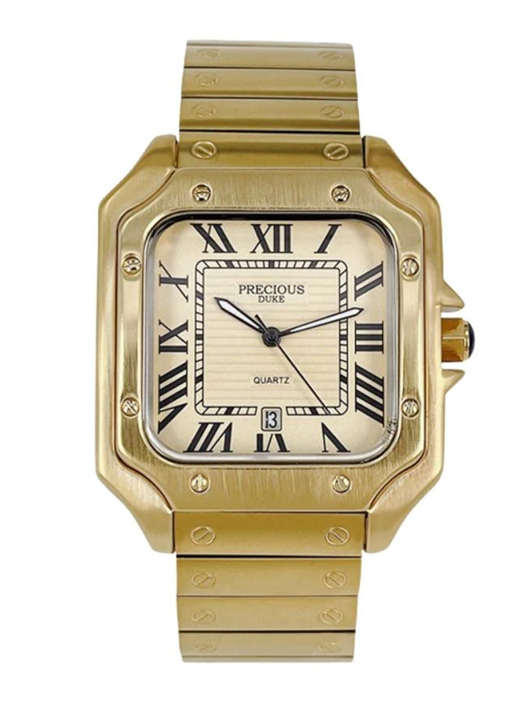 Precious Duke Men Dial & Leather Straps Analogue Watch PD_764040437515-Golden