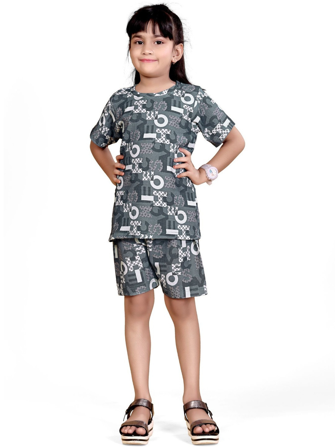 SKYTERIA Unisex Kids Sop Green Printed Basic Jumpsuit