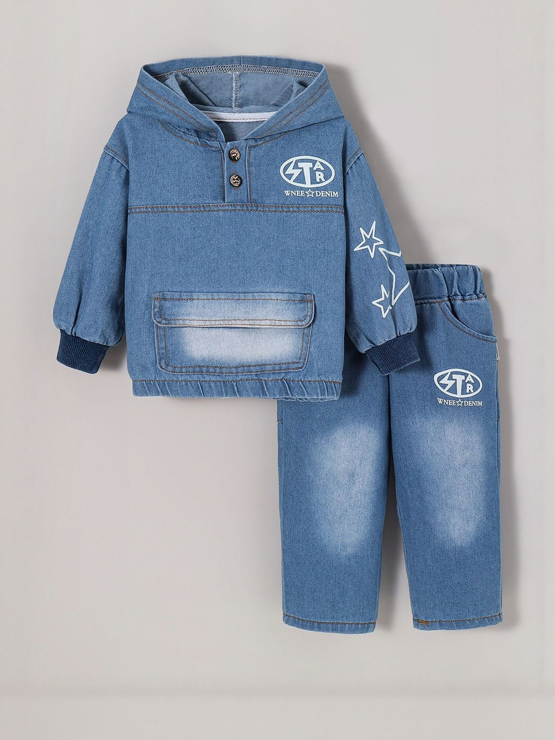 Hopscotch Boys Denim Hoodie Jacket & Jean