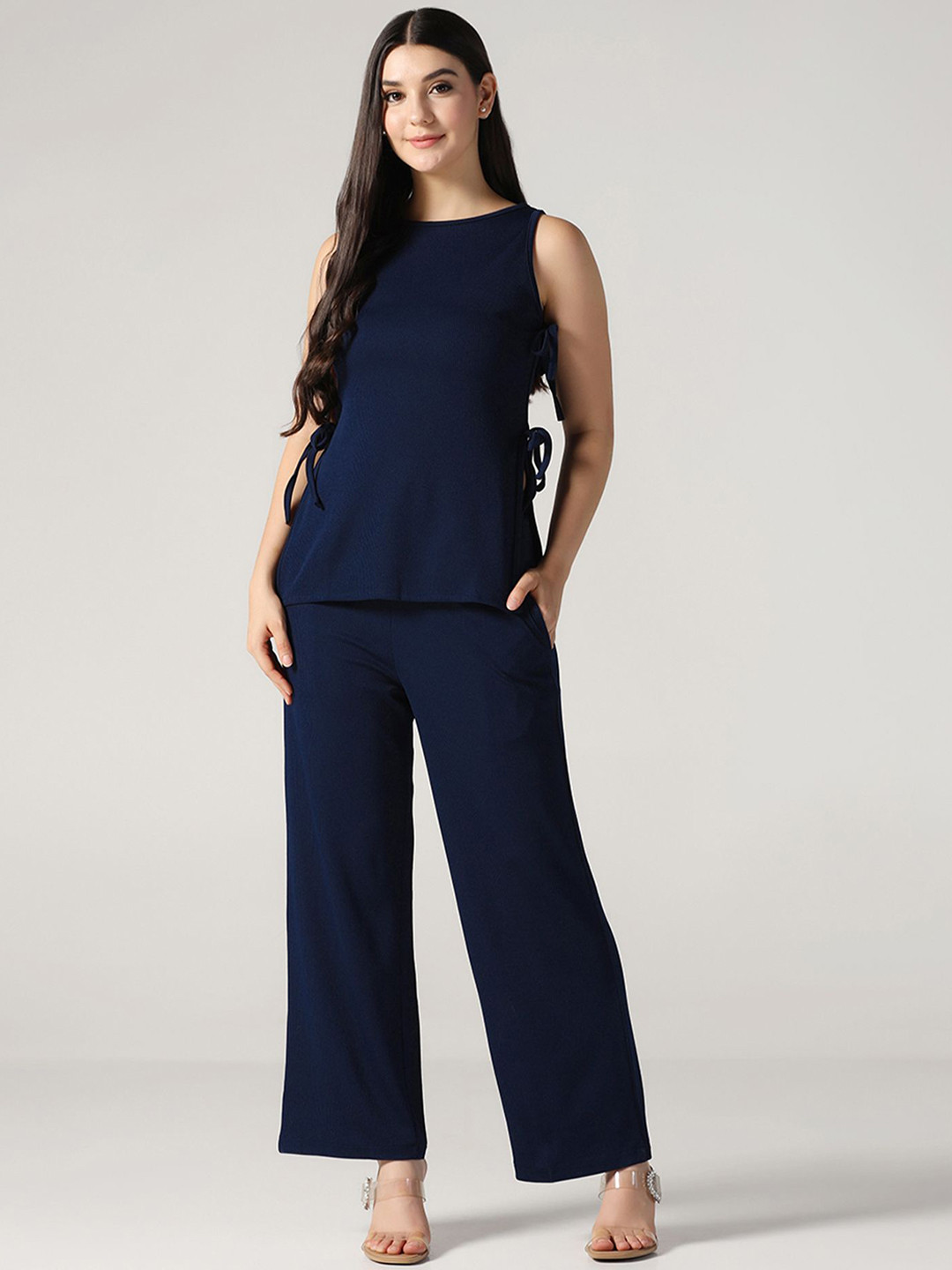 Selvia Effortless Style Collection Round Neck Sleeveless Top & Trouser