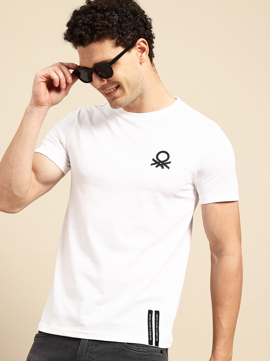 United Colors of Benetton Brand Logo Solid T-shirt