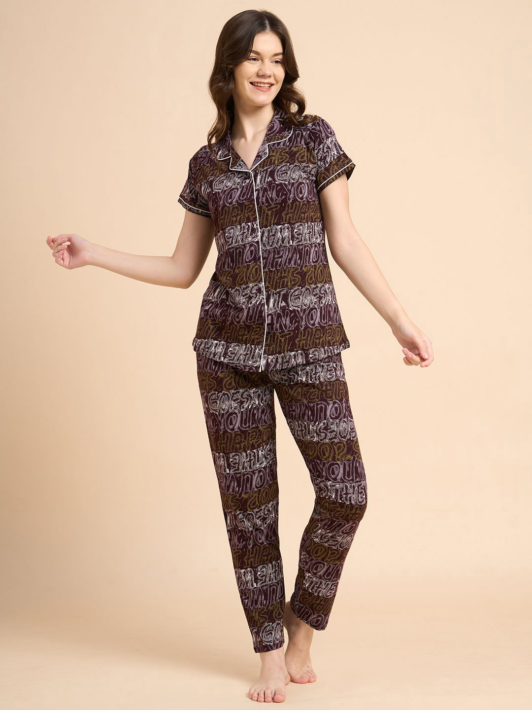 Juliana Dream Women Pure Cotton Printed Night suit