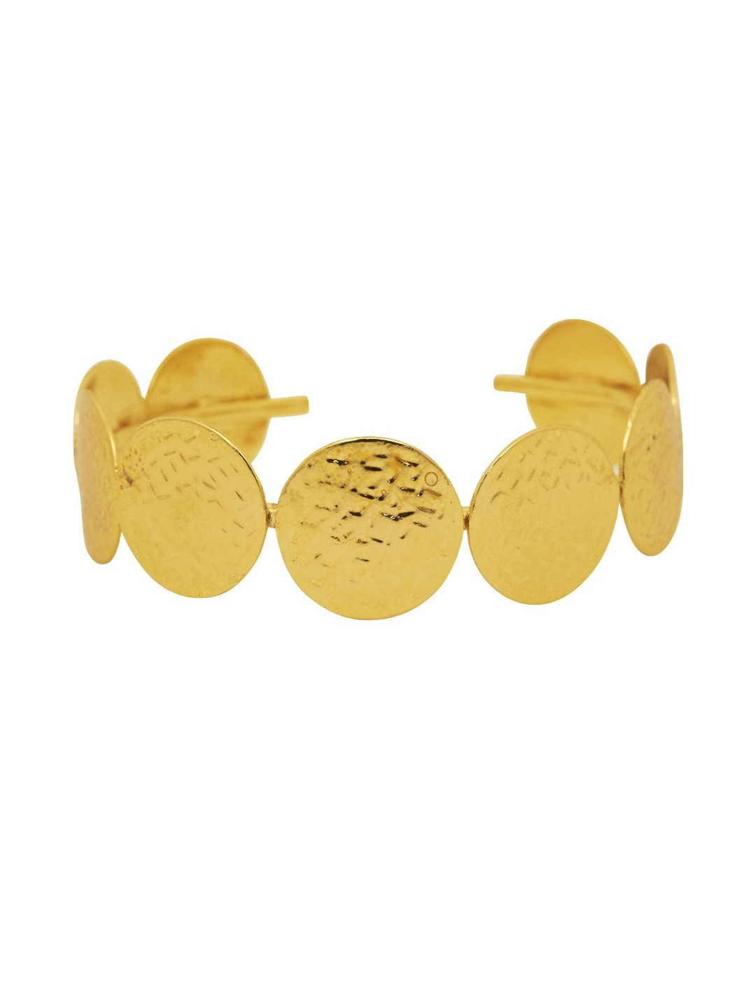 Beenth & Doneth Women Gold-Plated Textured Adjustable Bangle Style Bracelet