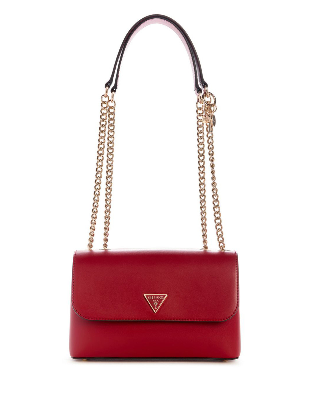 GUESS Daryna Solid Small Cherry Red Shoulder Bag