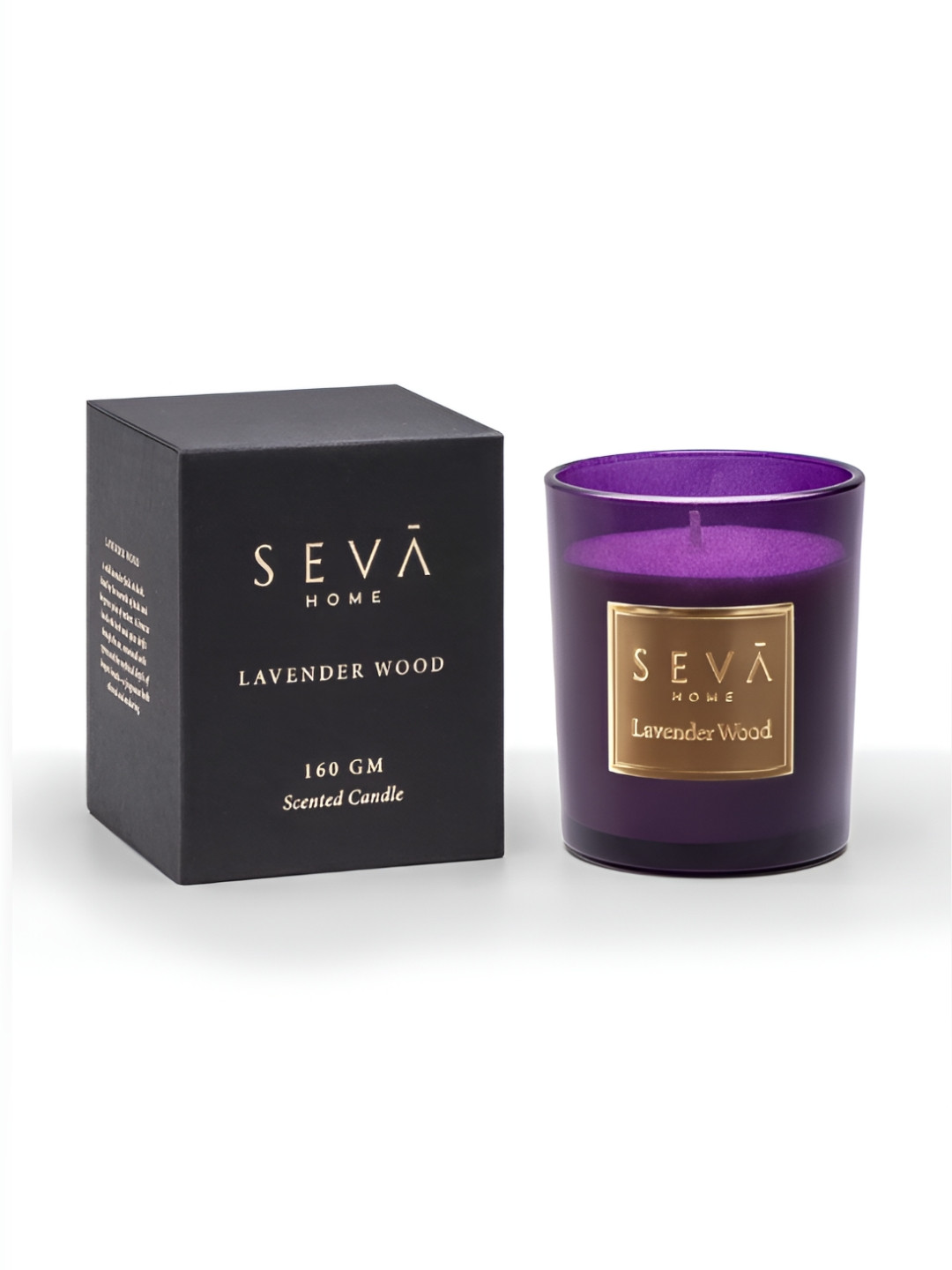 Seva Home Purple & Gold-Toned Signature Lavender Wood Natural Soy Wax Scented Jar Candle