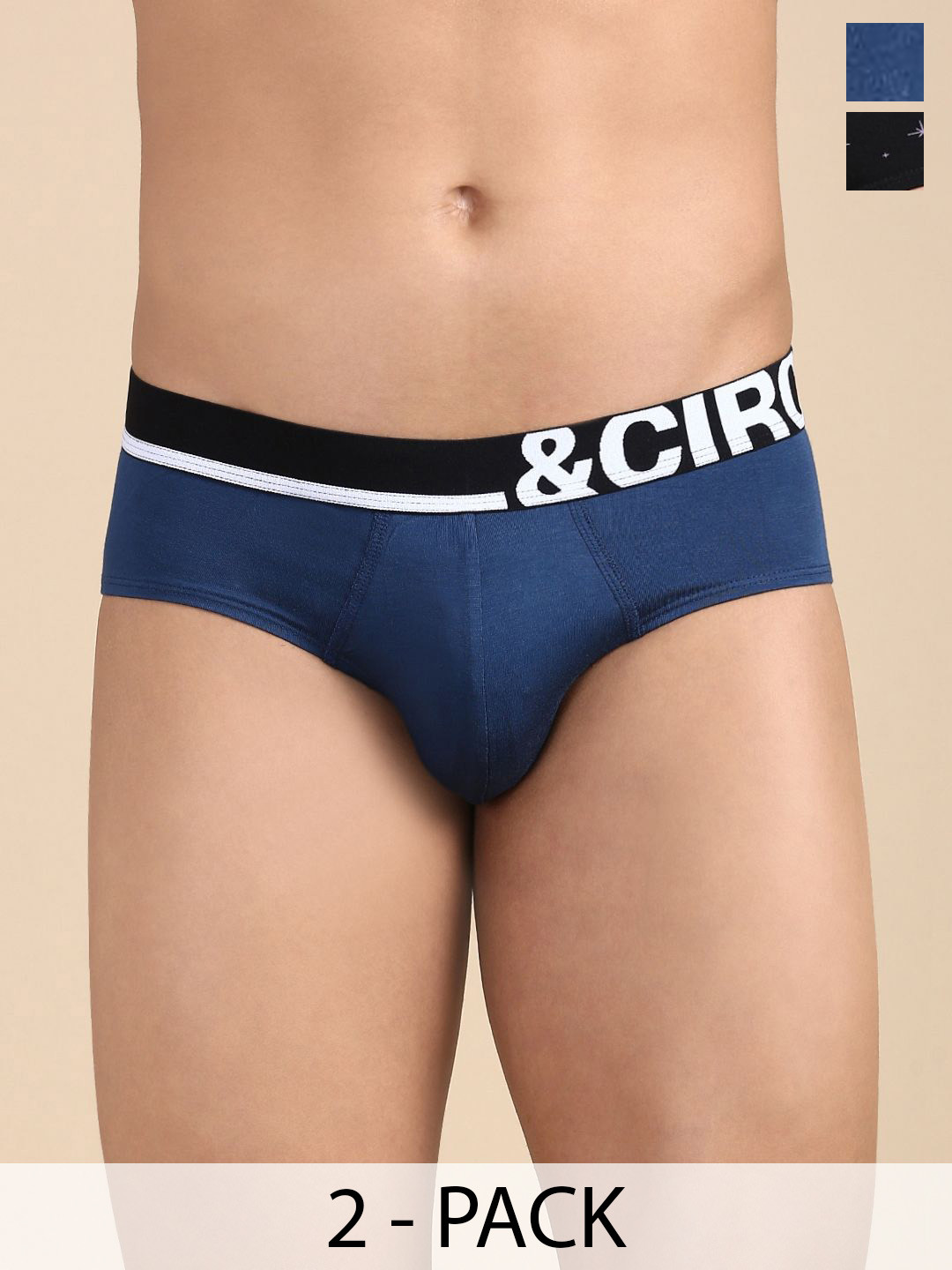 &CIRCUS Pack Of 2 Printed Mid-Rise Basic Airsoft Beechwood Briefs