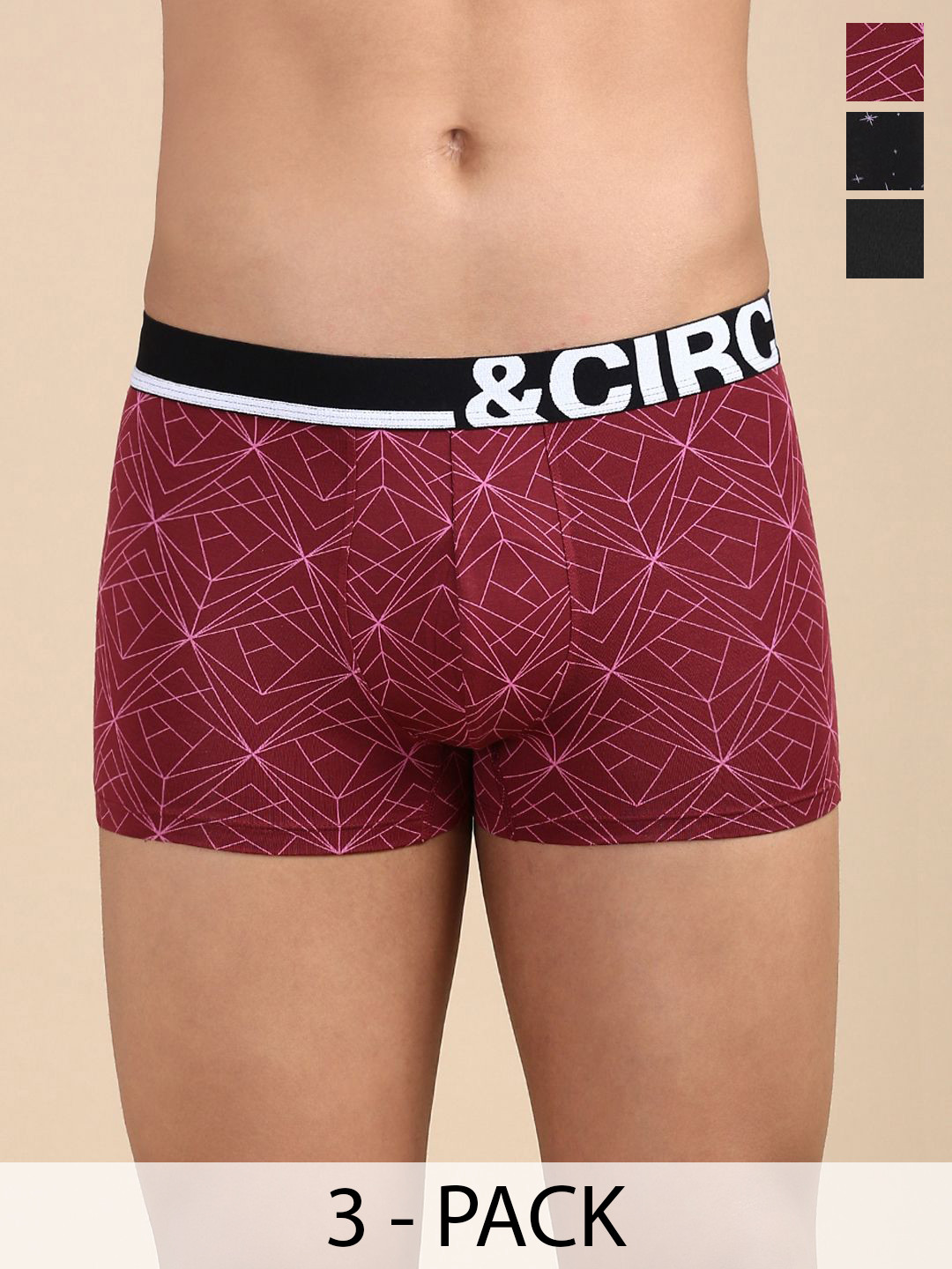 &CIRCUS Pack Of 3 Printed Airsoft Short Trunks