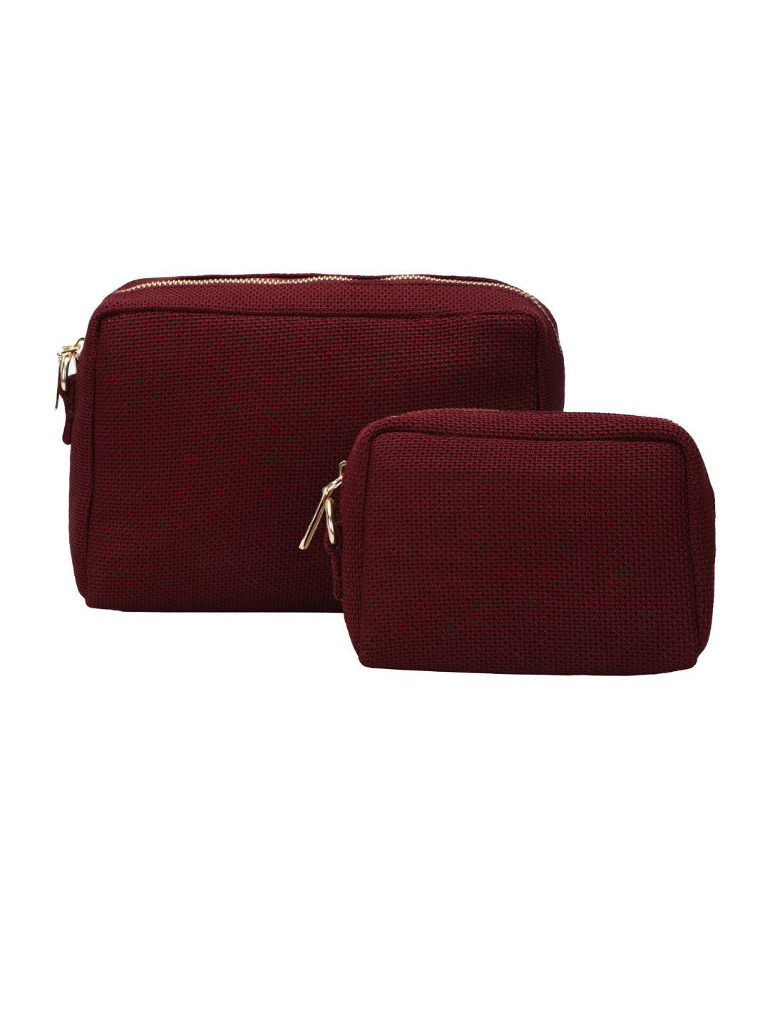 Joon Blu Set of 2 Maroon Travel Vanity Pouch