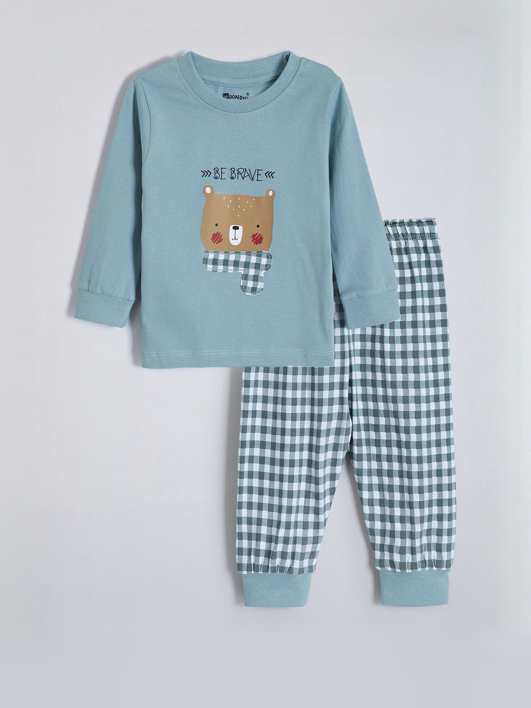 Hopscotch Boys 2-Pc Snuggly Bear Printed Cotton Jogger Set