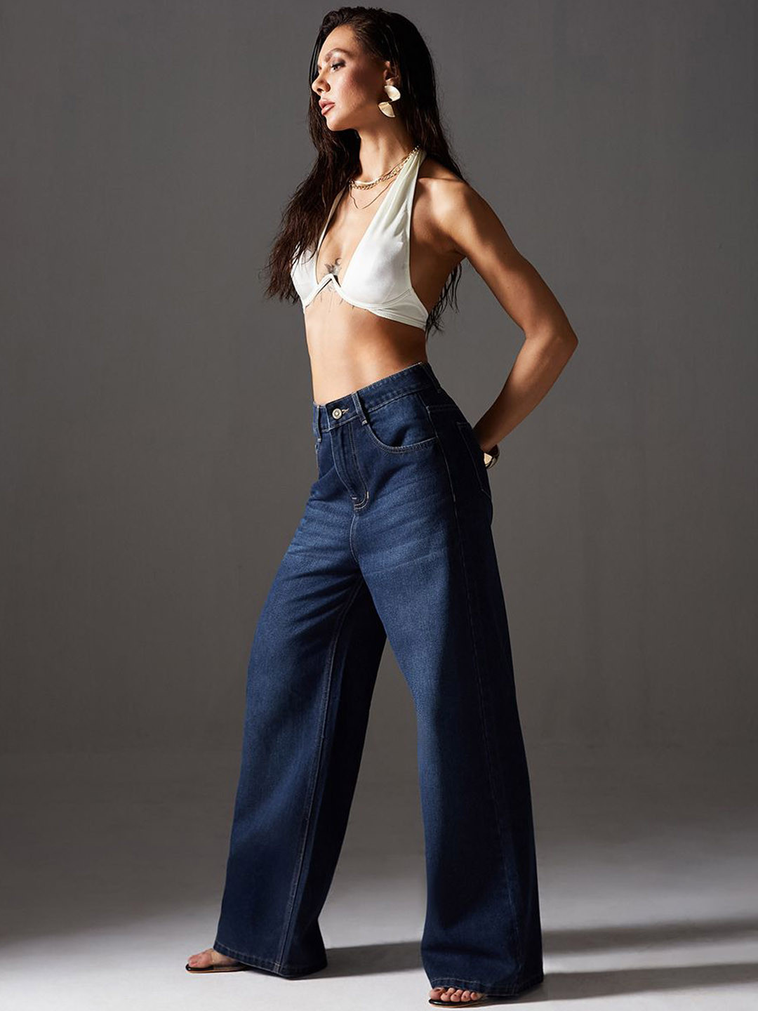 Miss Chase Fate in Rhythm Women Wide Leg High-Rise Light Fade Jeans