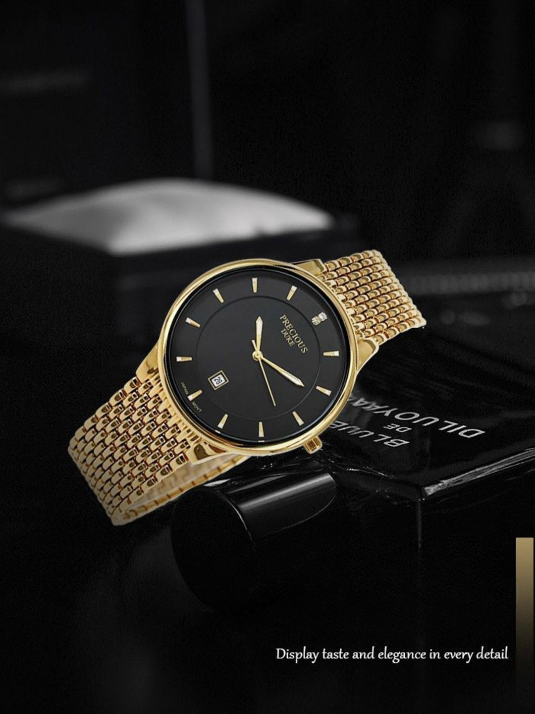 Precious Duke Men Dial & Stainless Steel Straps Analogue Watch PD_844140342442_Black_73