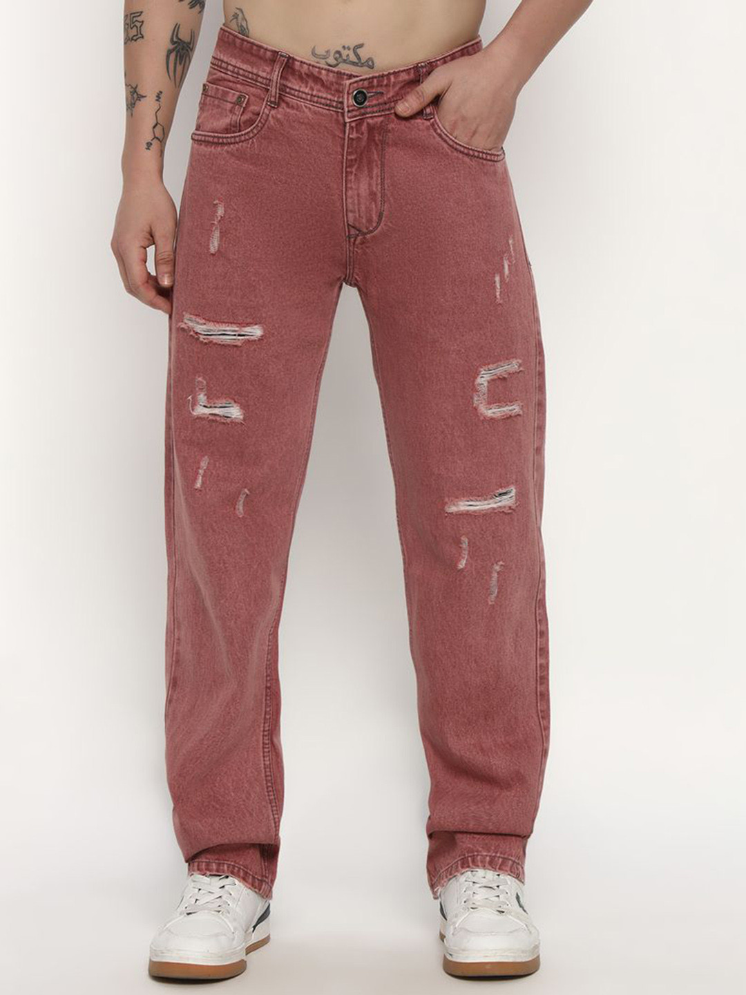 A.S..MEGA..MART Men Regular Fit Mid-Rise Slash Knee Jeans