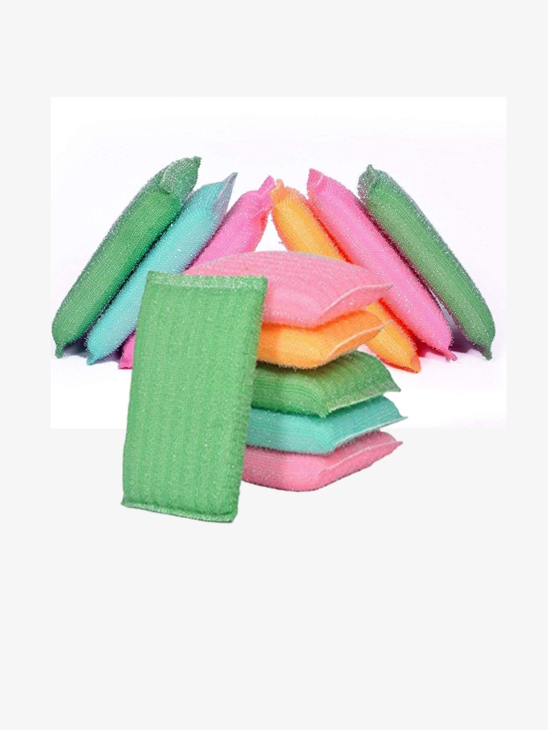 ARPANA BRIGHT Multicoloured Pack of 12 Non Scratch Sponge Scrubbers