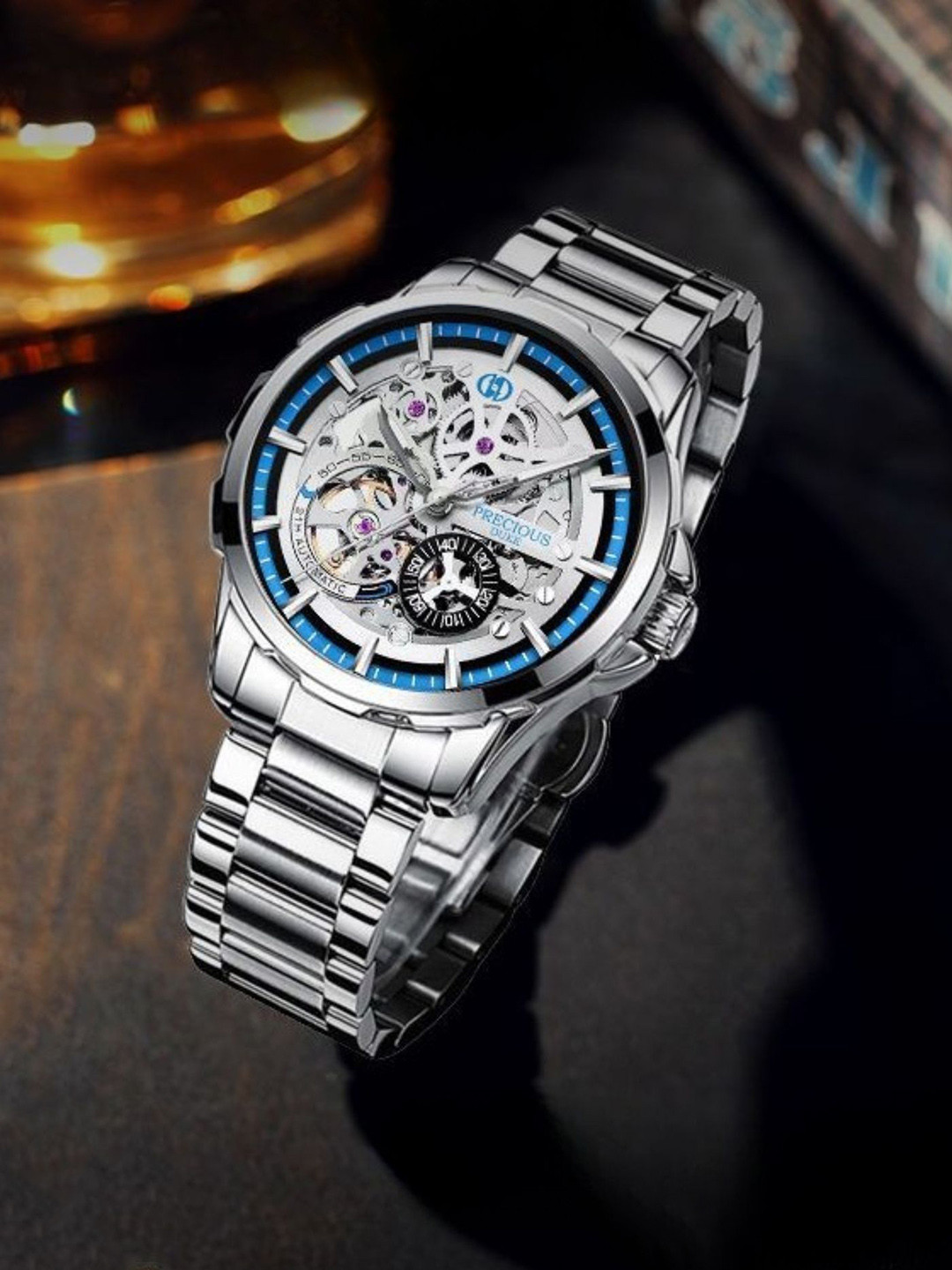 Precious Duke Men Stainless Steel Analogue Motion Powered Watch PD_818285942243_White_69