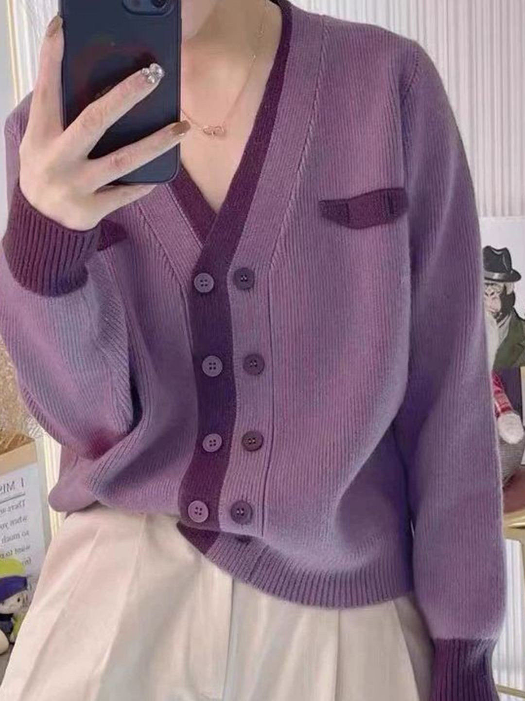 StyleCast Men V-Neck Ribbed Cardigan