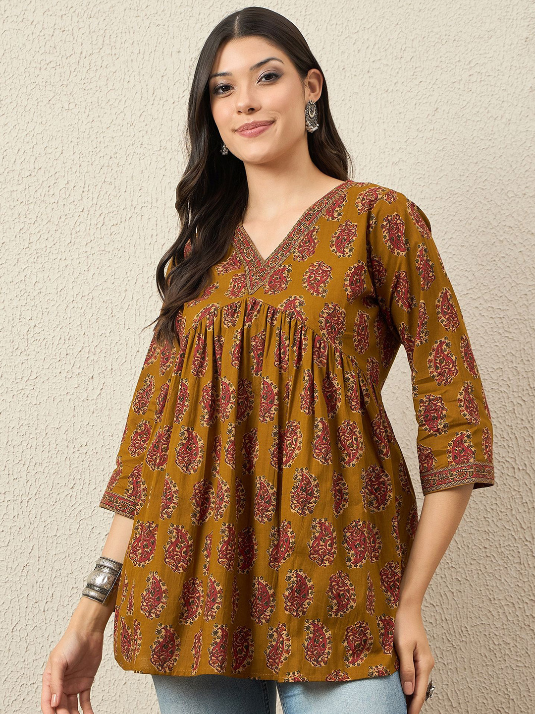 VANSIRI Women Cotton Printed Ethnic Boho Vibes Tunic