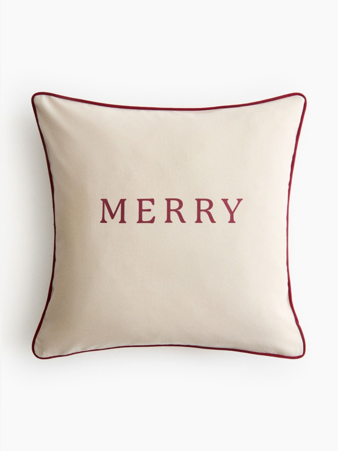 H&M Beige And Green Pure Cotton Printed Cushion Cover