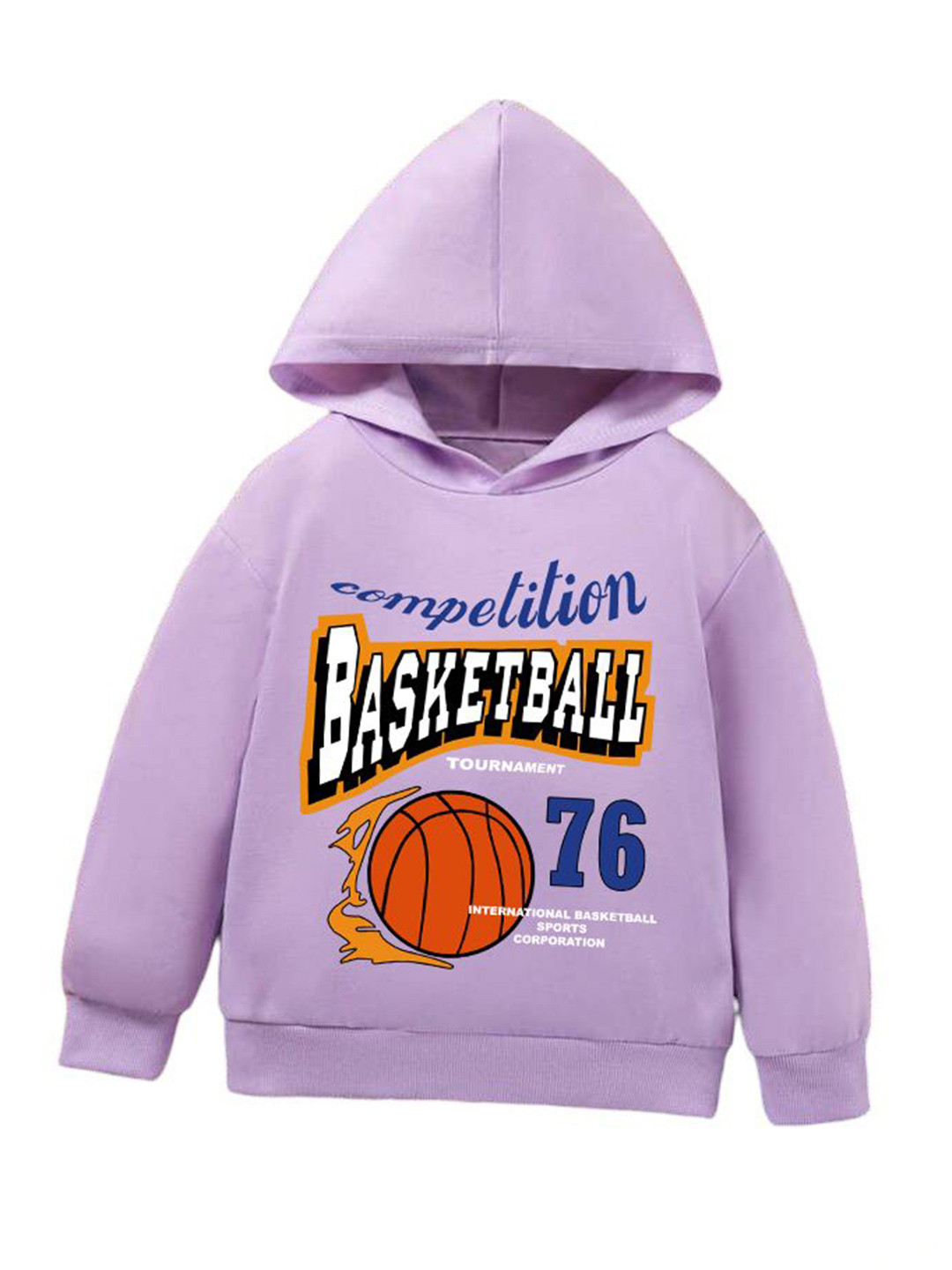 TABADTOD Kids Basketball Printed Hooded Pullover Sweatshirt