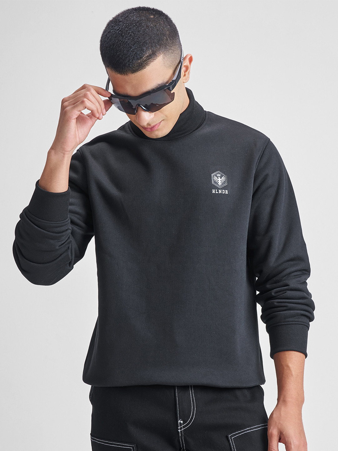 HIGHLANDER Black Turtle Neck Sweatshirt