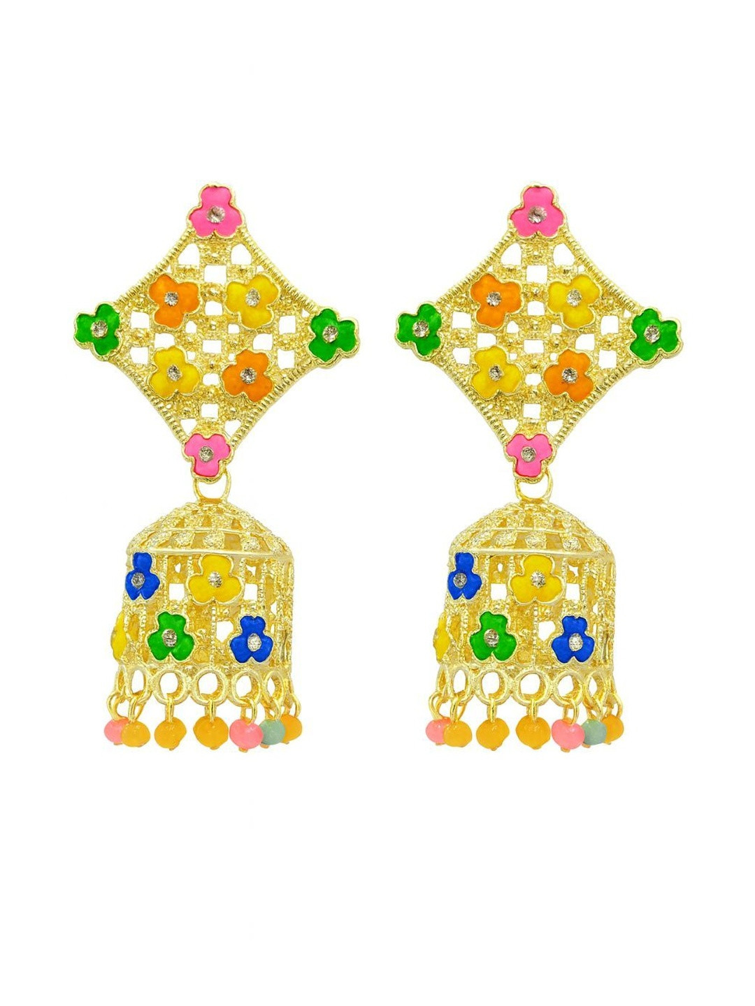 Anouk Women Gold-Plated Star Shaped Jhumkas Earrings
