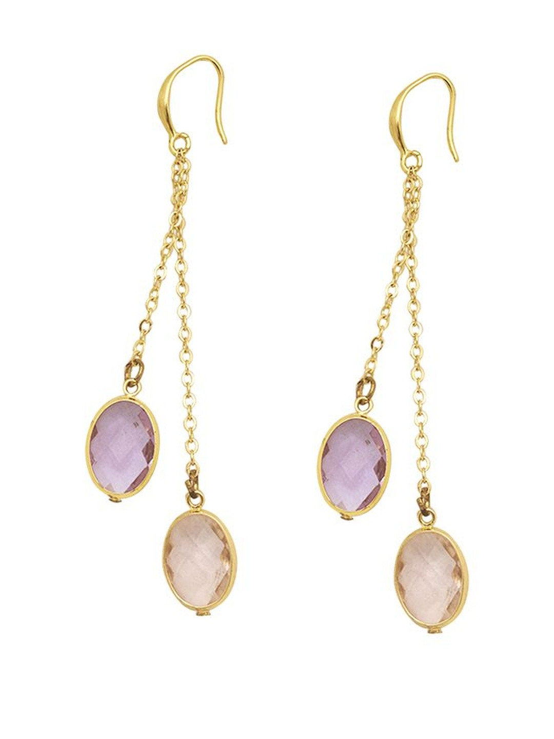 Beenth & Doneth Gold Plated Anti-Tarnish Stainless Steel Double Layered Earrings