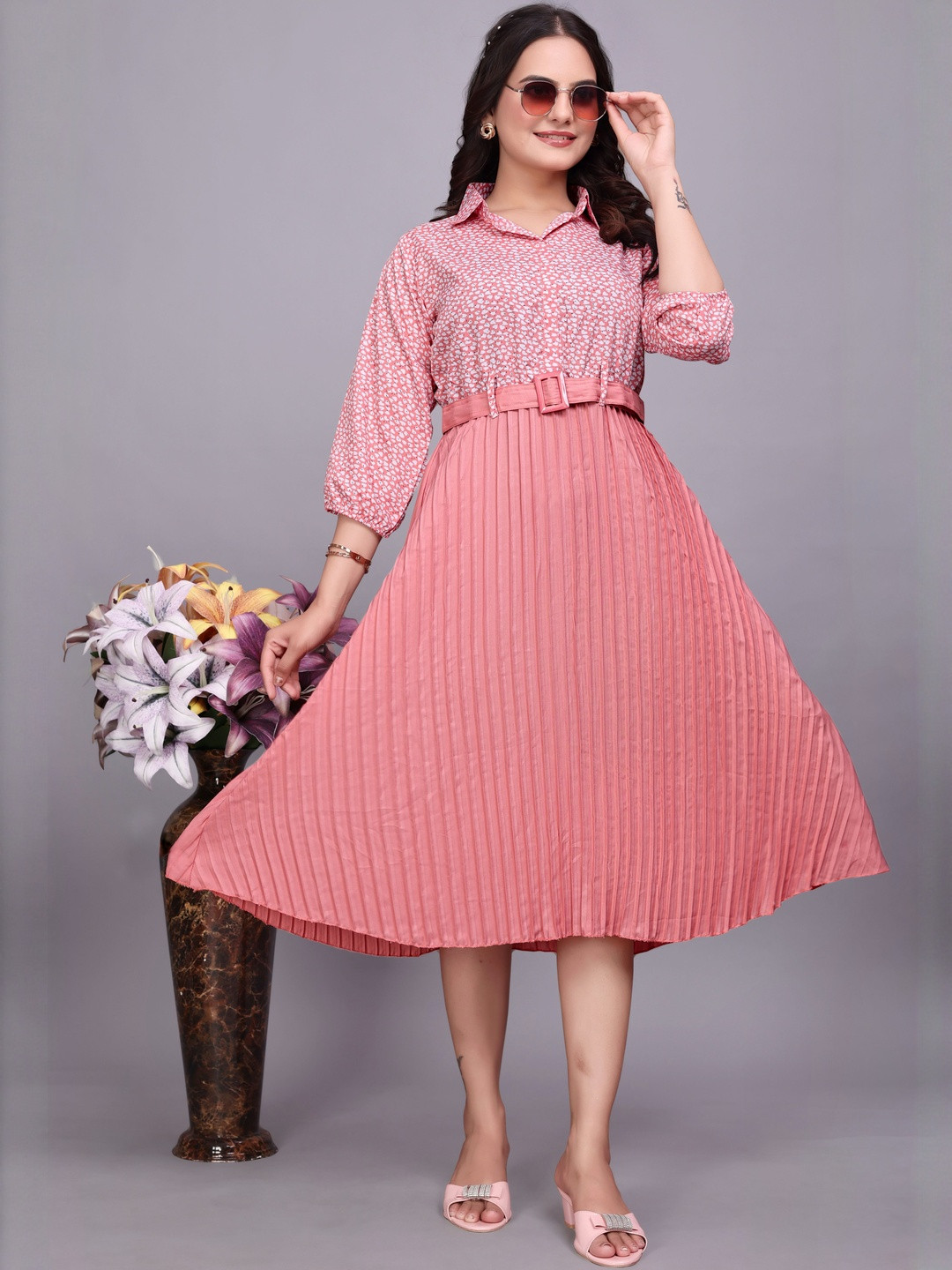 HEMANG FASHION Fit and Flare Long Sleeves Dress