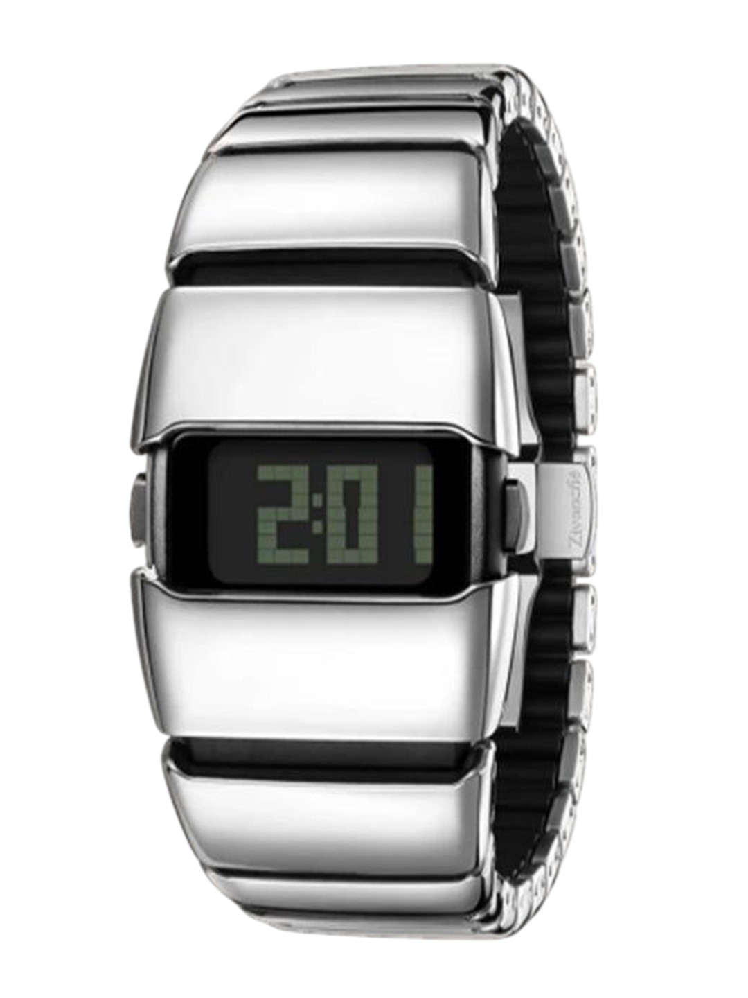 ZAADRAN Unisex Digital Automatic Watch Turbo Black Silver