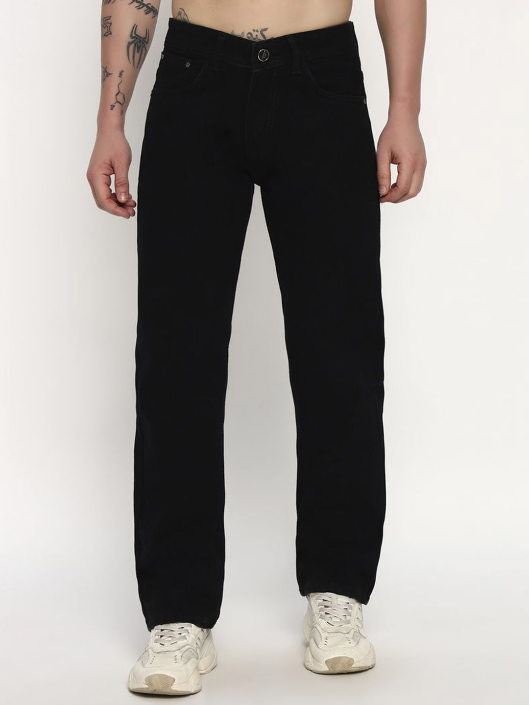 FOCUSG Men Regular Fit Mid-Rise Low Distress Jeans