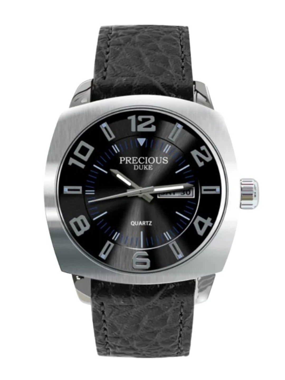 Precious Duke Men Leather Straps Analogue Watch PD_749842667592-Black-Black