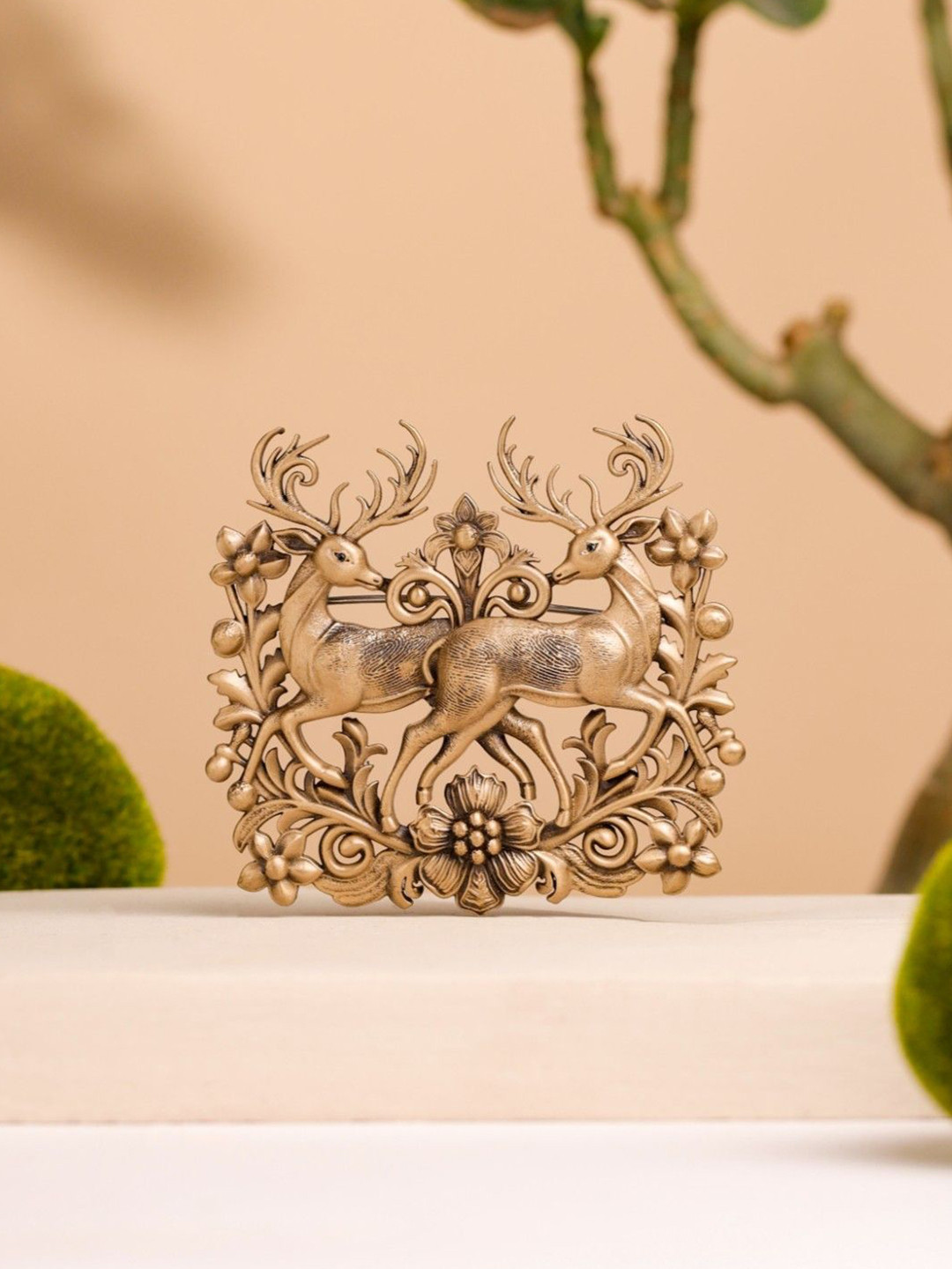 COSA NOSTRAA Men Twin Deer Statement Brooch