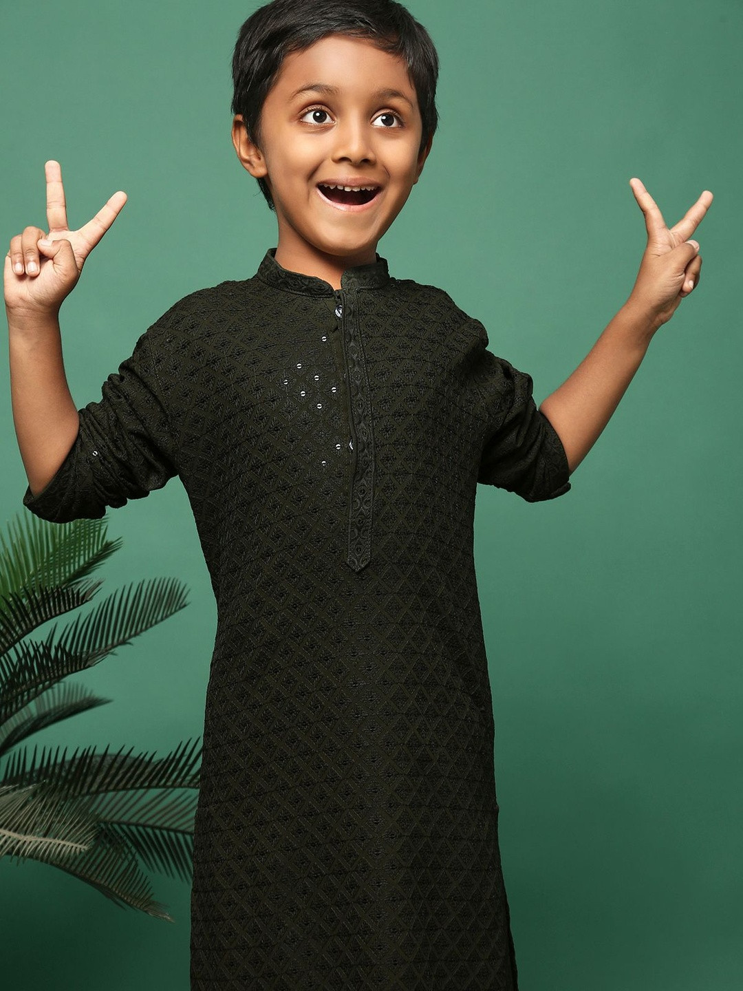 Sangria Boys Sequin Kurta with Salwar