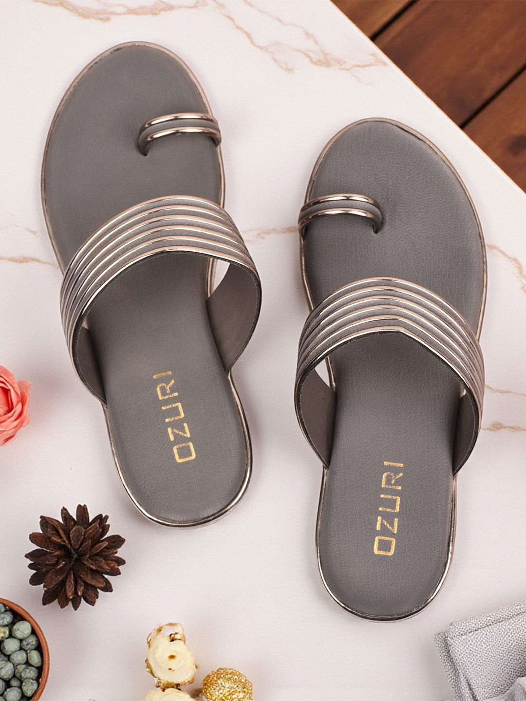 Ozuri 11896 Toe-Ring Slip-Ons Wedge Heel Party Sandals