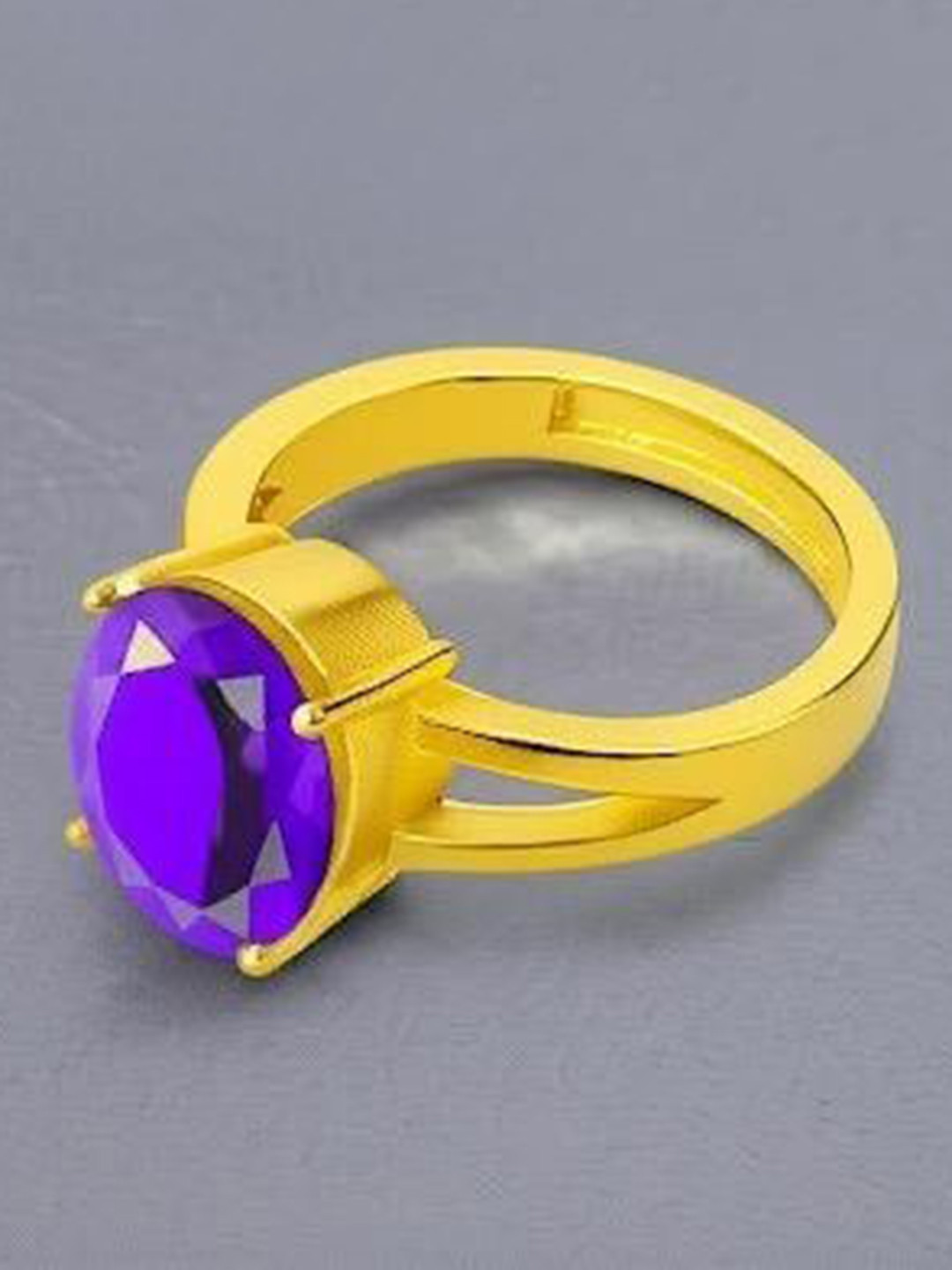 LAXBON Gold-Plated Artificial Stones Studded Ring