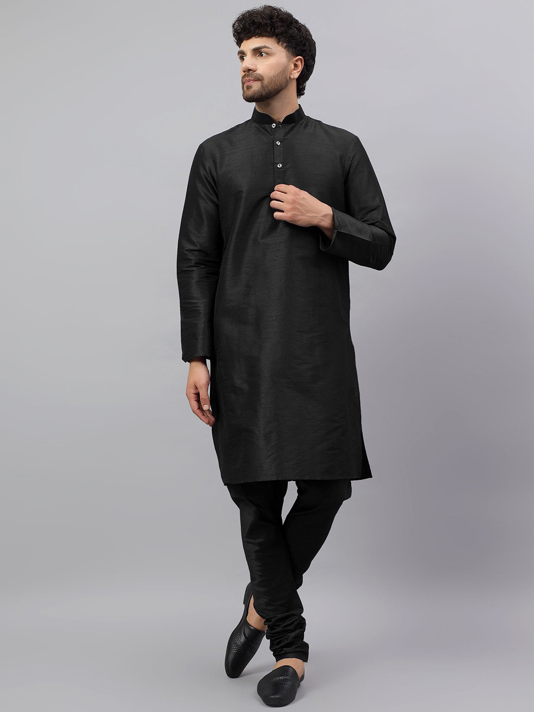 Latest Chikan Garments Men Solid Kurta with Churidar