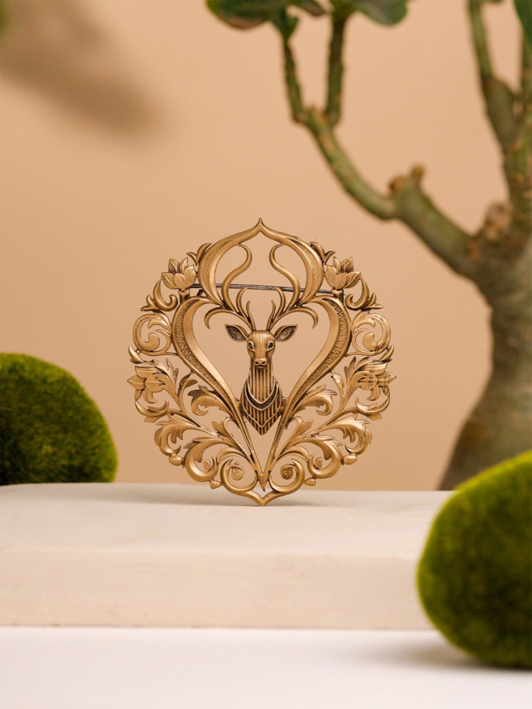 COSA NOSTRAA Men Rajputana Stag Statement Brooch