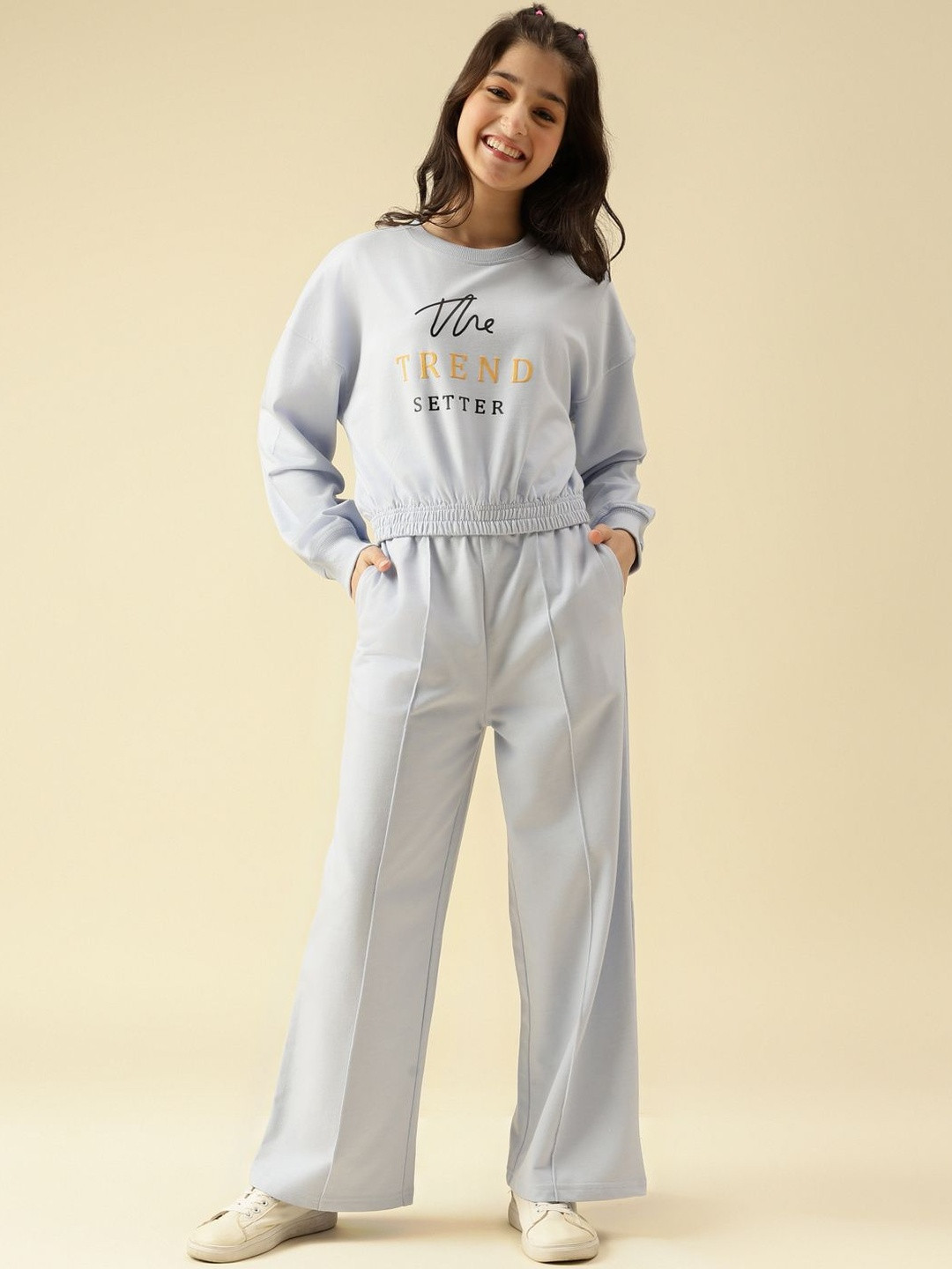 Lil Tomatoes Girls Blue Cotton Looper Tracksuits