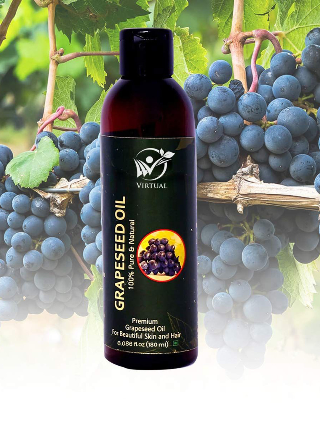 VIRTUAL Grapeseed Oil For Hair & Skin - 180 ml
