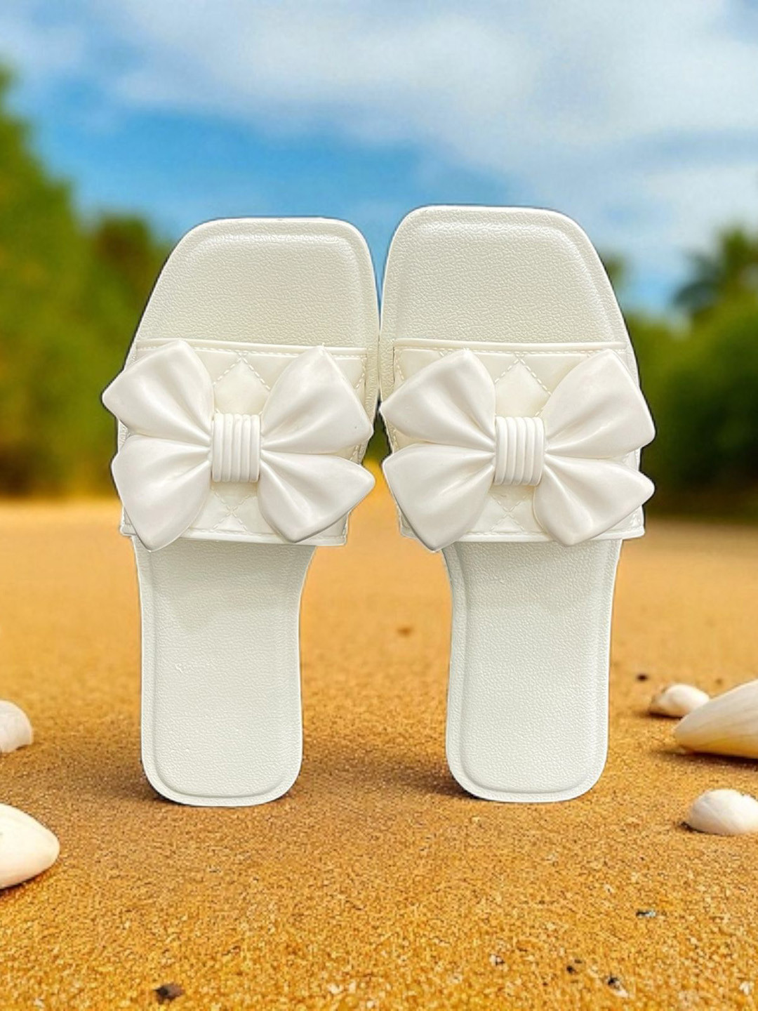 Deals4you Women Open Toe Flats with Bows
