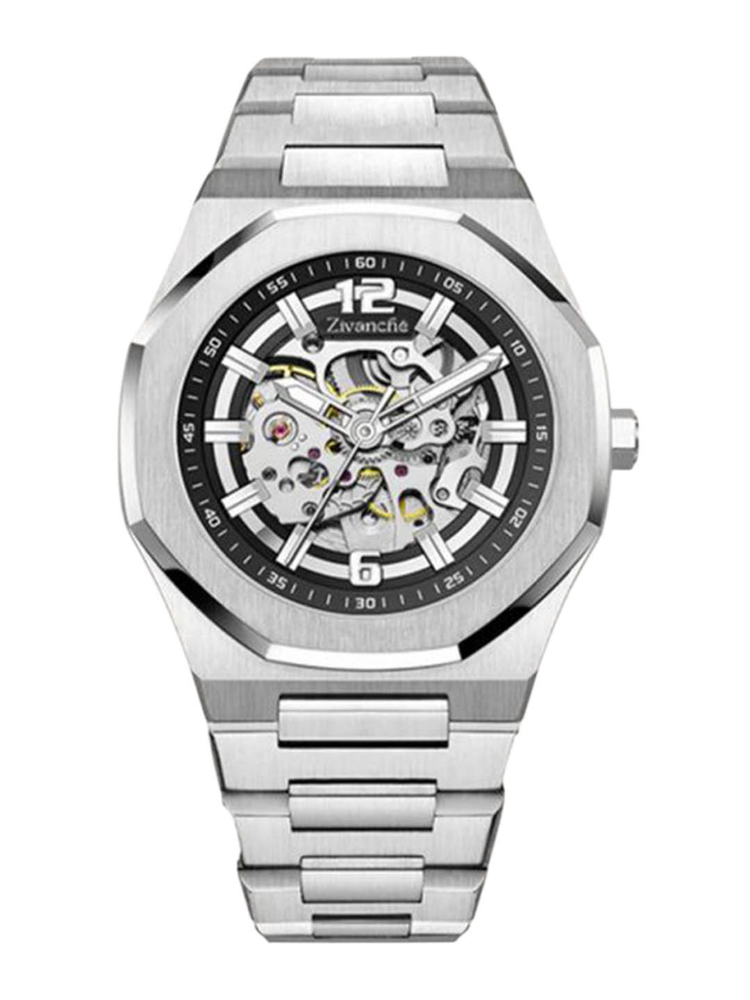 ZAADRAN Men Stainless Steel Bracelet Style Straps Analogue and Digital Automatic Watch